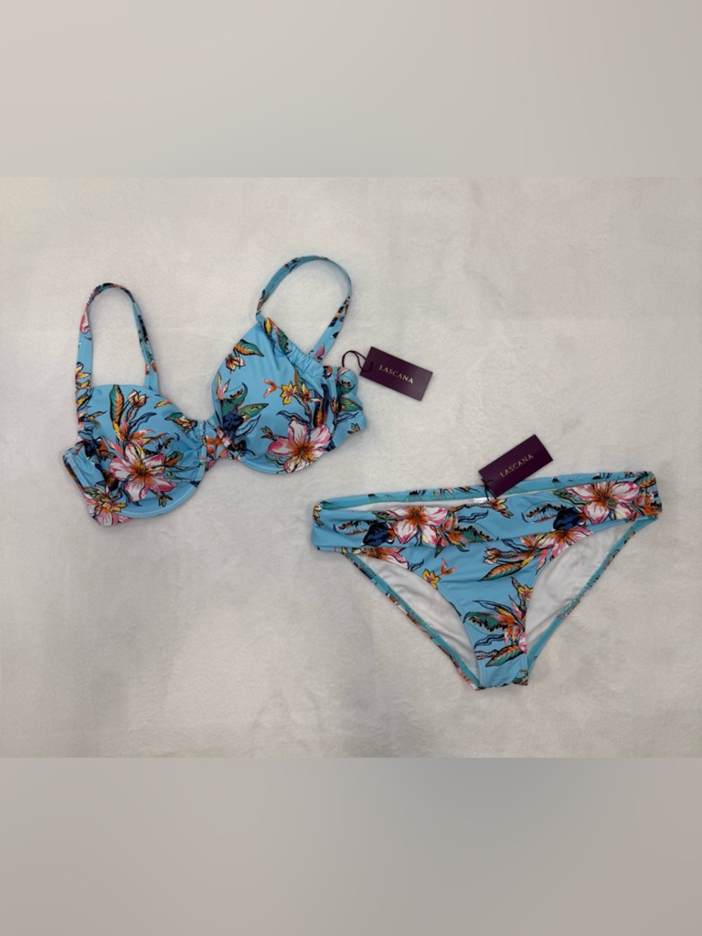 Lascana Women's Hibiscus Print Underwire Bikini Top & Bikini Bottoms NWT - Picture 7 of 16